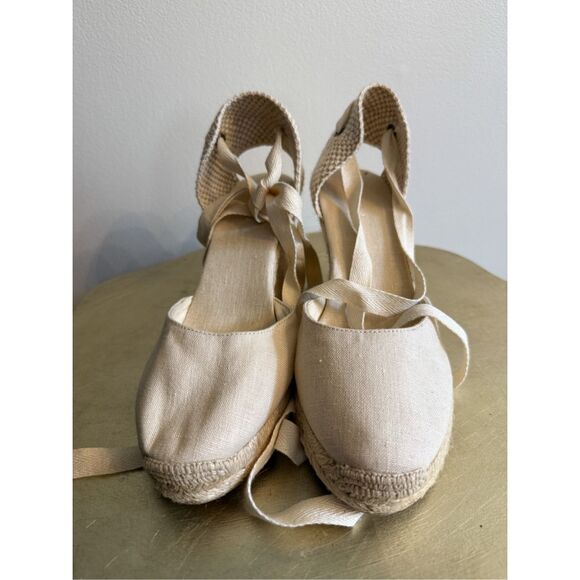 Anthro‎ Soludos Soludos Tall Wedge Espadrilles Size 9.5 Cream - Picture 9 of 12